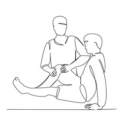 Osteopath examines a teenager's knee