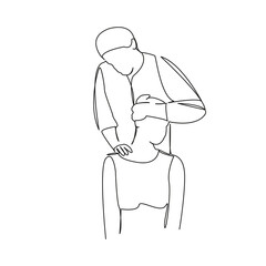 Osteopath massages woman's neck