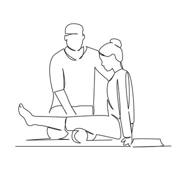 line art physical therapy session clip art preview