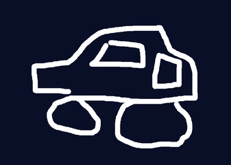 The drawing from memory, the drawing of a car, was drawn by a 38-year-old man who cannot draw at all - first attempt - digitally drawn by hand