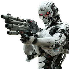 robot cyborg soldier - obrazy, fototapety, plakaty
