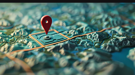 with locating pins in stylized city grid - obrazy, fototapety, plakaty