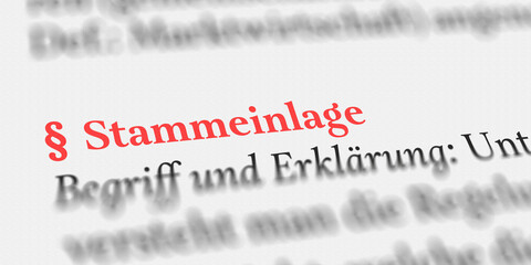 Das Wort Stammeinlage im Buch erklärt mit Paragraph Zeichen