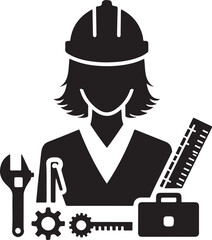 Engineer silhouette vector illustration