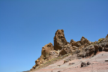 Fototapeta na wymiar Bizarre rock formations in El Teide National Park on Tenerife, Spain