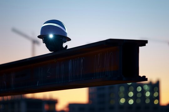 As dawn breaks, the silhouette of an under-construction building is etched against the lightening sky, symbolizing the start of International Labour Day.