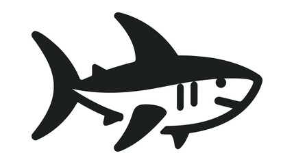 shark sign icon on a white background
