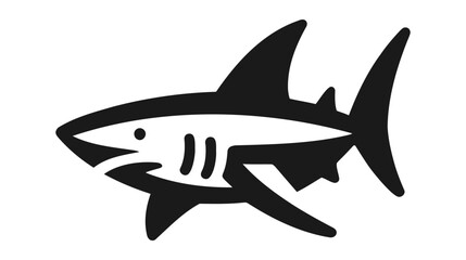 shark sign icon on a white background