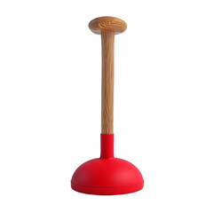 Red rubber plunger isolated on transparent background
