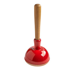 Red rubber plunger isolated on transparent background