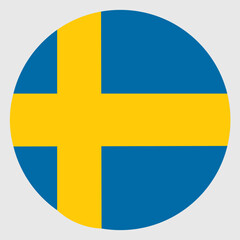 Sweden flag icon. Scandinavia county set emblem vector ilustration.