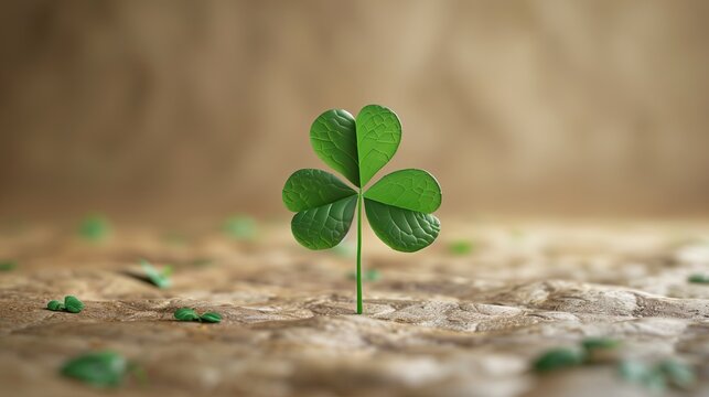 Three leaf clover, symbol of St. Patrick's Day, 3d render