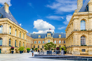 Amiens City hall Hotel de ville is a town hall neo-classical architecture style stone brick...
