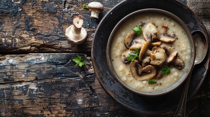 Rustic Mushroom Velouté with Sour Cream and Herbs