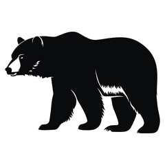 Bear black Silhouette vector.