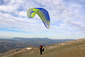 Paragliding in the Mountains above Loja in Spain	