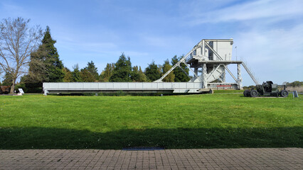 Profile of the historic Pegasus Bridge, key infrastructure in the development of the Second World...