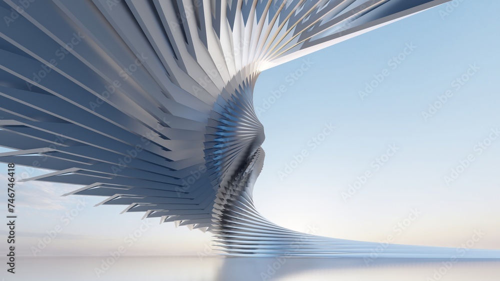 Aufkleber futuristic architecture background 3d render
