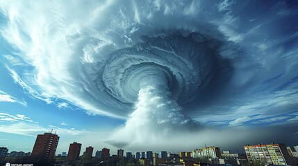 A huge, dangerous summer tornado. Ai generative