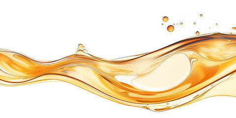 Viscous oil wave with air bubble on white or transparent background