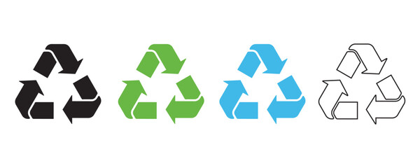 set of recycling icons. recycle logo symbol. reuse icons, vector illustration