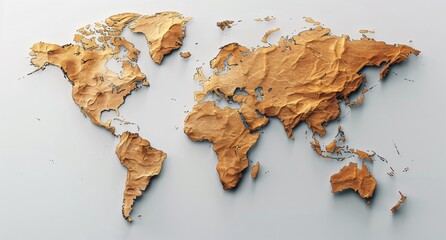 3D world map illustration