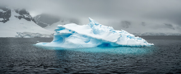 Floating iceberg at Peltier Channel, Southern Ocean, Antarctic Peninsula, Antarctica