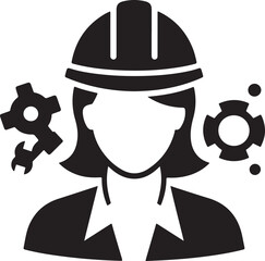 Engineer silhouette vector illustration