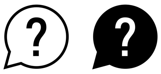Question Mark in Bubble Icons. Vector illustration