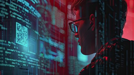 major breakthroughs in cryptography with a compelling image showcasing a cybersecurity expert analyzing the security of digital data