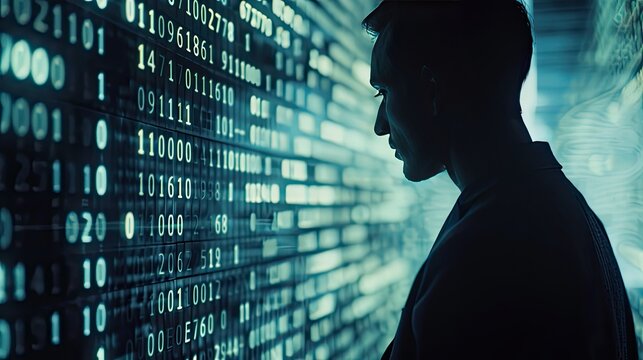 major breakthroughs in cryptography with a compelling image showcasing a cybersecurity expert analyzing the security of digital data