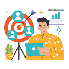 Target Audience concept. Flat vector illustration