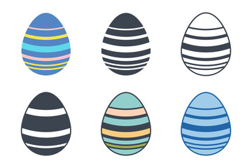 Easter day festival. Easter eggs icons on white background. Vector illustration