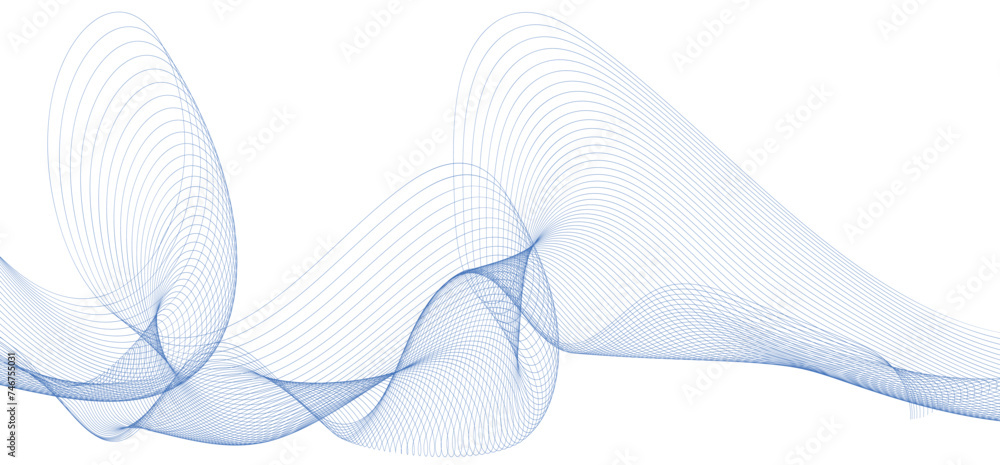 Poster line wave background. blue minimal round lines abstract background. thin line wavy abstract vector b