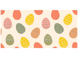 Happy Easter. Vector seamless pattern with easter eggs.