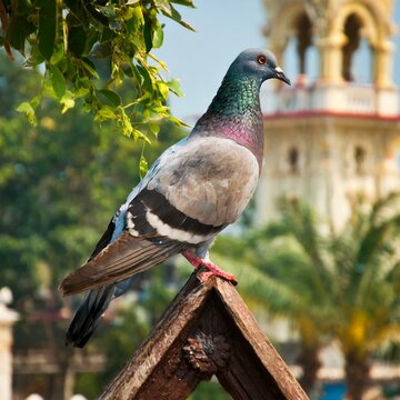 Elegant Pigeon Overlooking the City”