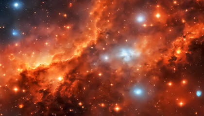 Orange Star Constellation in Galaxy Wallpaper, Explosion in Space, Starry Sky, Background image - Powered by Adobe