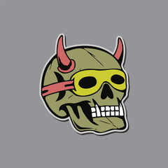 Funny Vampire Skull Vector illustration.