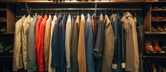 The closet is packed to the brim with an abundance of clothes and shoes, filled with a variety of colors and styles. The shelves are stacked high with neatly organized garments, while shoes spill out