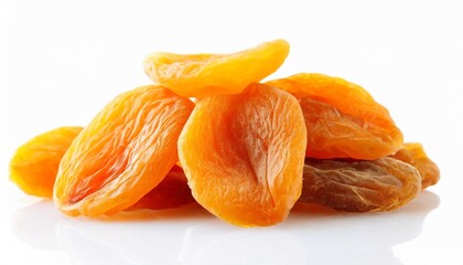 dried apricots isolated on white - obrazy, fototapety, plakaty