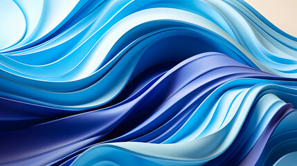 The background features wavy lines in blue and white colors, creating a dynamic and modern visual effect