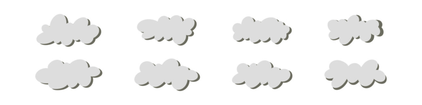 Cartoon cloud icon , fluffy shape. graphic designs and bubble like illustrations. Flat vector isolated on white background.