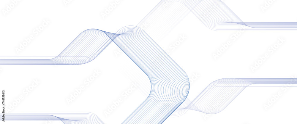 Poster abstract blue wave background. blue minimal round lines abstract background. thin line wavy abstract