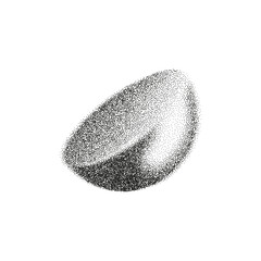 3d gritty geometric shapes with grain gradient effect in y2k style isolated on white background. Noise half spheres with grainy dot texture rotate with light and shadow. 3d vector geometric figure.