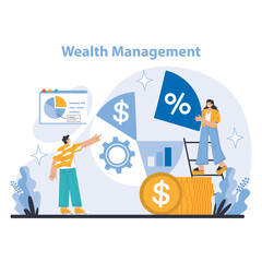 Bank services concept. Flat vector illustration.