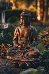 Buddha statue, zen style. Symbol for peace and harmony.