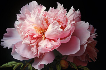 Stunning interpretation of white and pink peonies. Peony flowers background