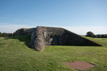Detail of the German casemate N4 bunker from the Second World War at Museum and the Merville...