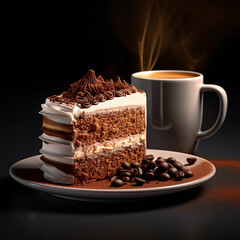 coffee piece of cake. ai generated