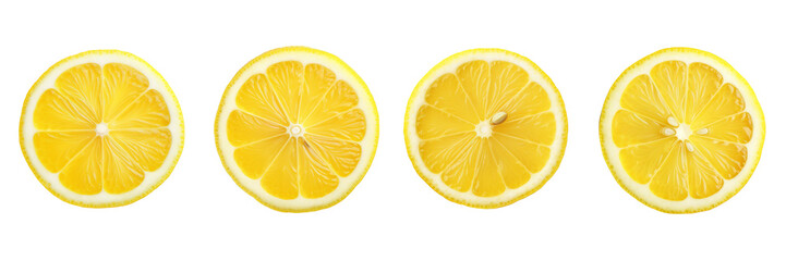 Set of lemon isolated on a transparent background 